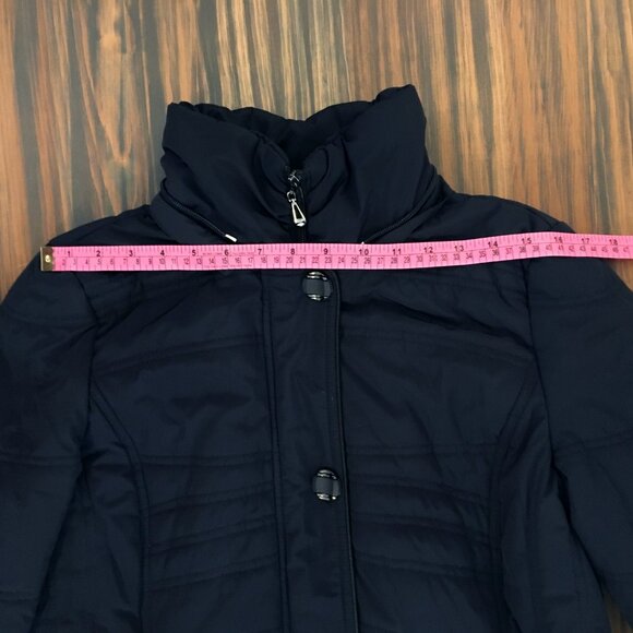 [Novelti] Navy Blue Padded Parka w/ Detachable Faux Fur Hood | M | Good - Picture 4 of 13